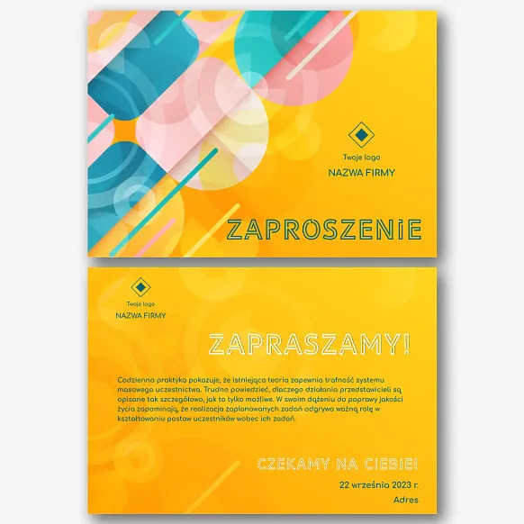 Szablon jasnego zaproszenia