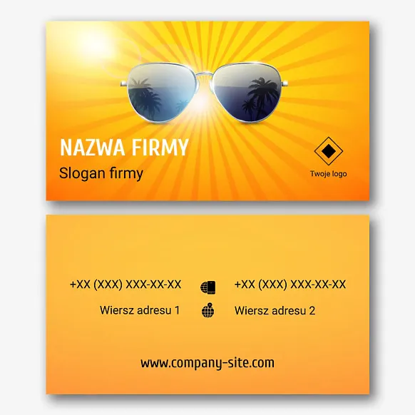 Szablon wizytówki sklepu z okularami przeciwsłonecznymi