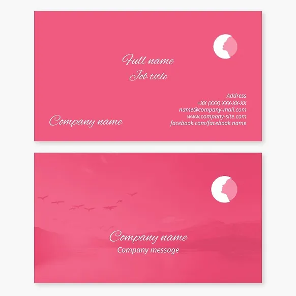 Business card template. Beauty. Poetry. Journalism.