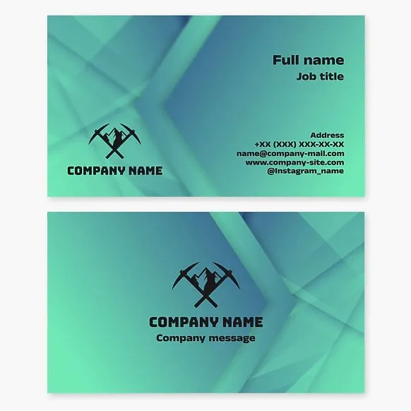 Business card template. Geological exploration of mineral resources.