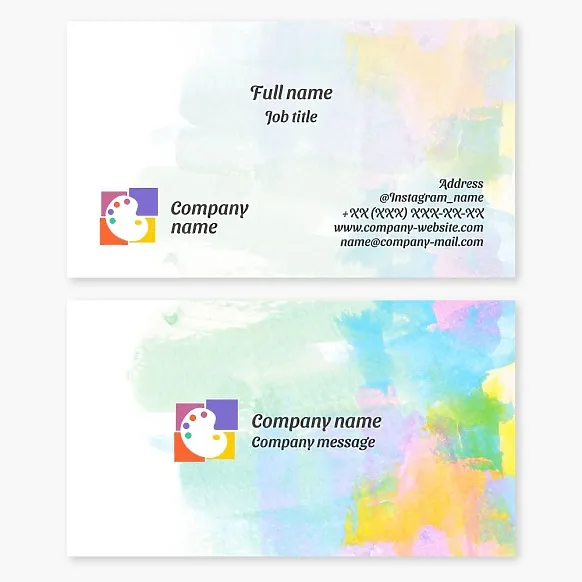 Artist Business Card Template. Fine Art School.