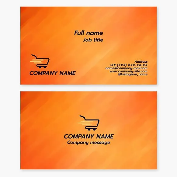 Business card template with the Fast Shopping logo. Online store.