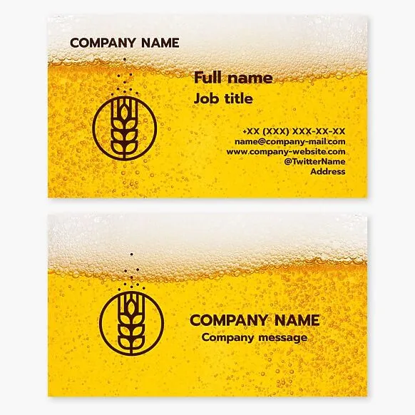 Business card template Beer, pub? Letter O
