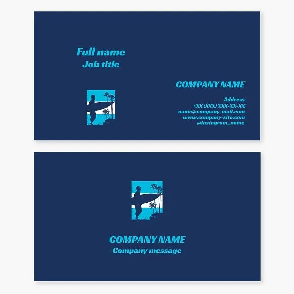 Business card template. Surf Shop. Surfing. Brand. Beach sports.