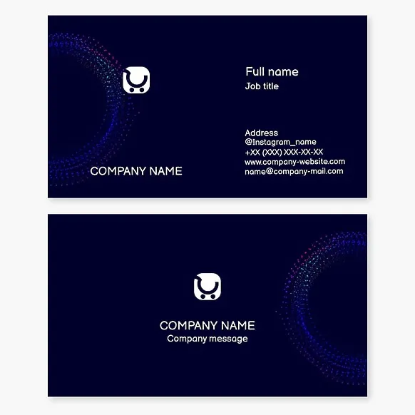 Business card template. Online store.