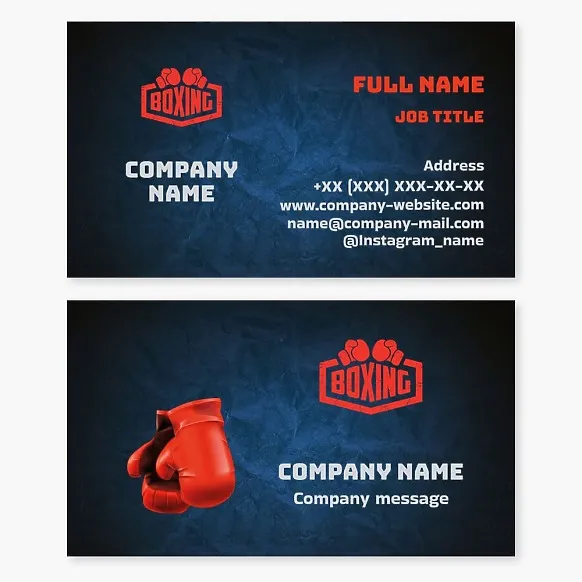 Business card template Boxing, club, boxing gloves