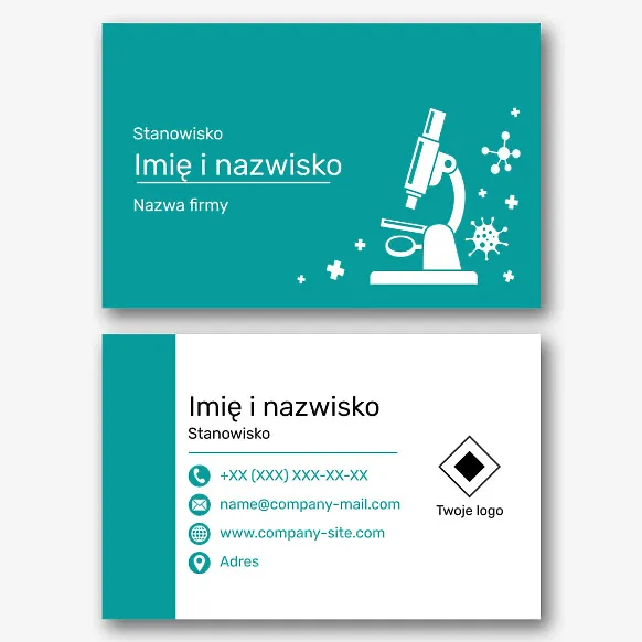 Szablon wizytówki laboratorium medycznego