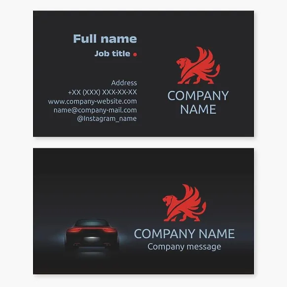 Business card template Car, Griffin
