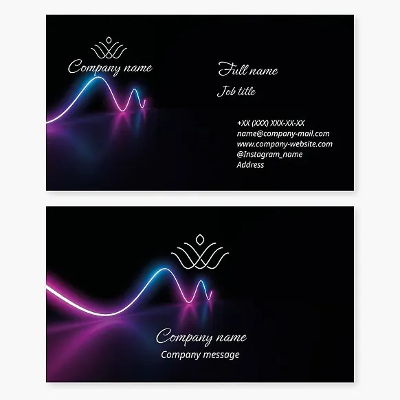 Business card template Crown, princess, lotus, night club