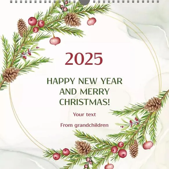 Calendar template with family photos