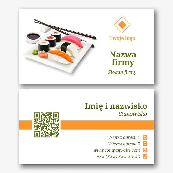 Szablon wizytówki japońskiej restauracji