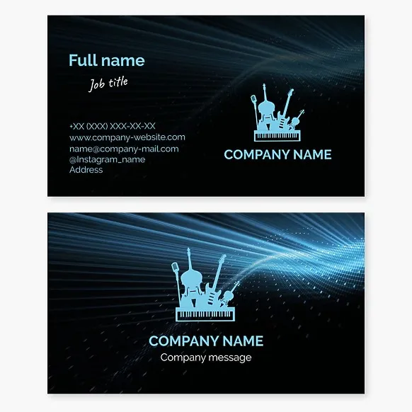 Business Card Template Musical Instruments