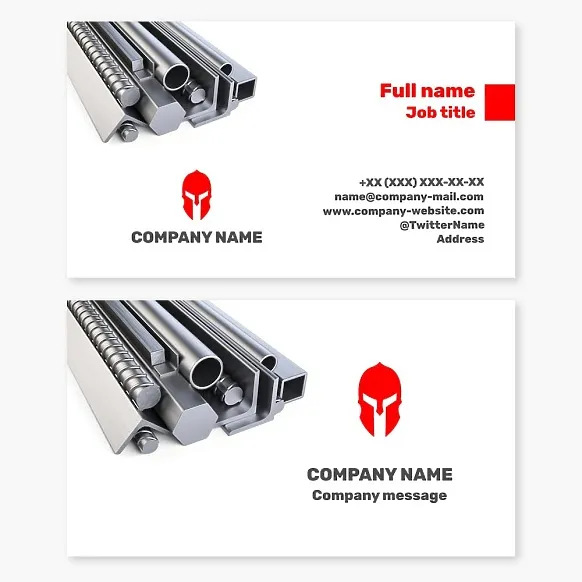 Business card template Metal rolling, Sparta