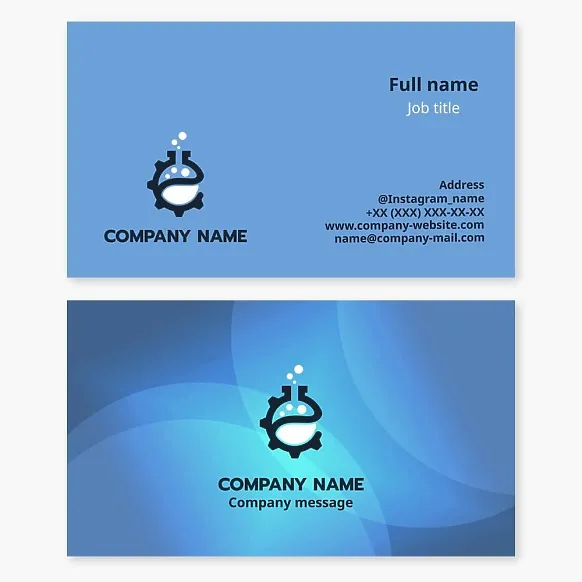 Chemical engineer business card template. Chemical analysis laboratory.