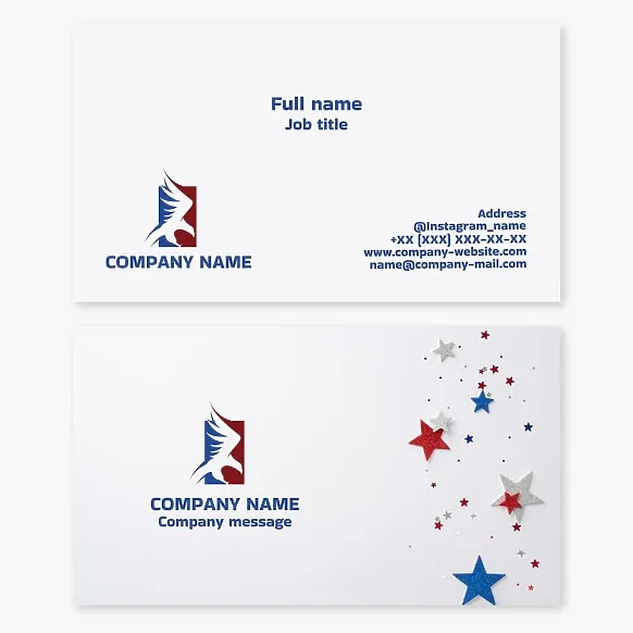 Business card template. Patriotism.
