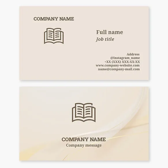 Business card template Book, Library