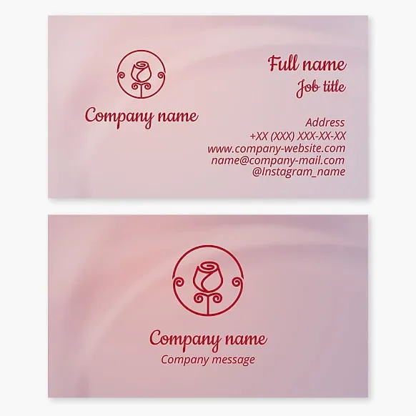 Business card template Rose, flowers, bouquets, Letter O