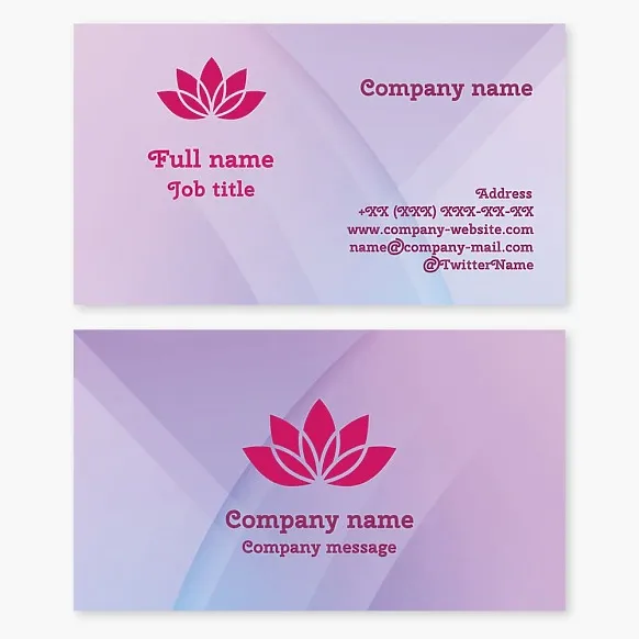 Business card template Lotus, flower, beauty, salon
