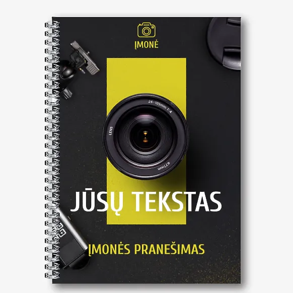 Fotografo bloknoto šablonas