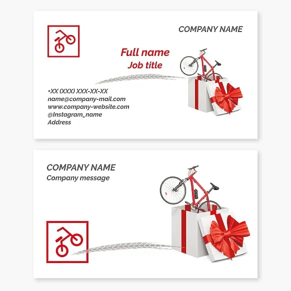 Bike in a box business card