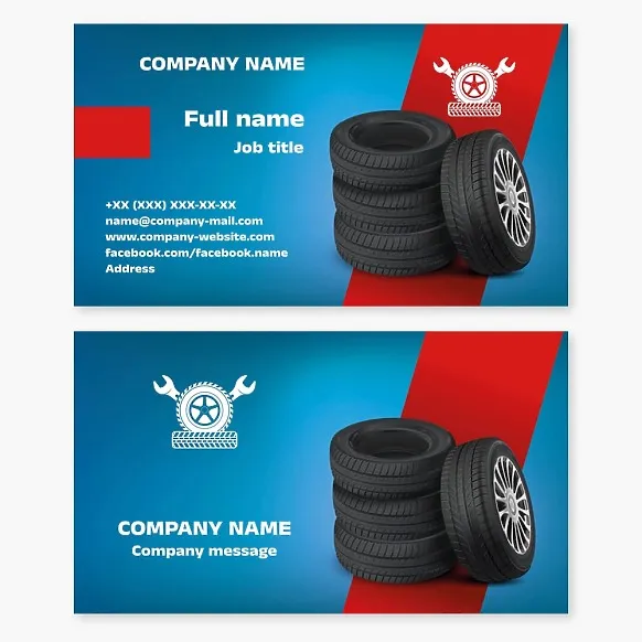 Business card template Tire service, tires