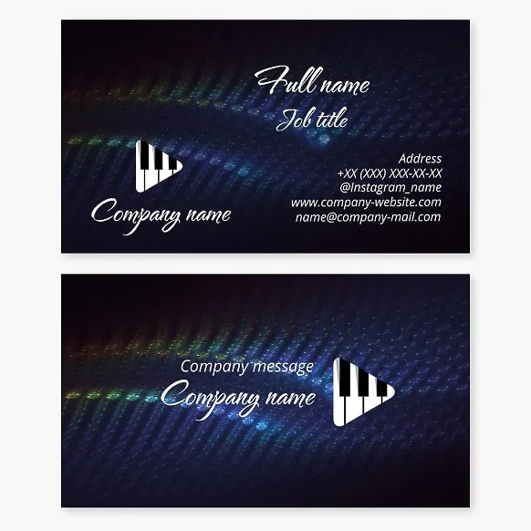 Business card template Piano keys