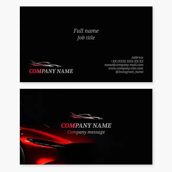 Business card template. Cars.