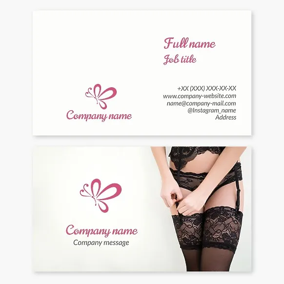 Business card template Women's underwear, butterfly