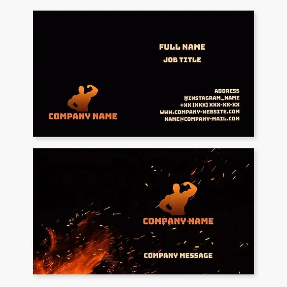 Fitness | Gym | Bodybuilder | Business Card Template.
