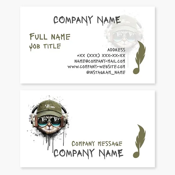 Business card template DJ, composer, music arranger