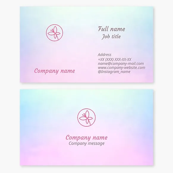 Business card template. Butterfly. Beauty. Abstract. Letter O.