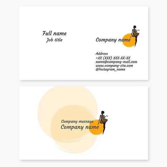 Girl in a Dress | Fashion | Modeling | Photo Model | Model House | Fashion Studio | Business Card Template