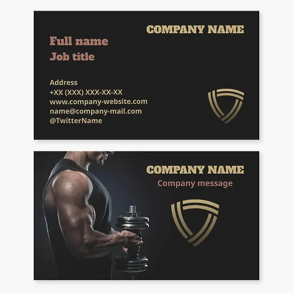 Business card template Fitness club, bodybuilding
