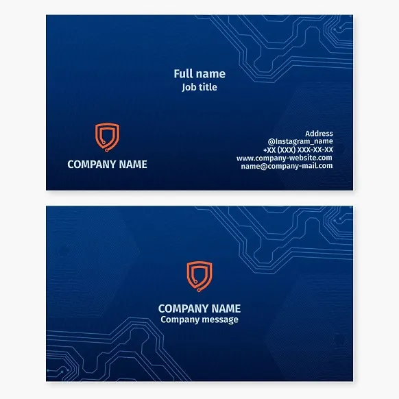 Business card template. Cybersecurity.