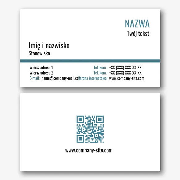 Szablon ścisłej, zwięzłej wizytówki