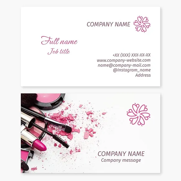 Business card template Cosmetics, makeup
