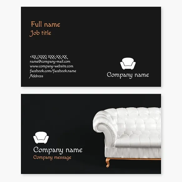 Business card template Upholstered furniture, Couch/Sofa