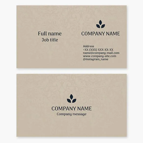 Business card template. Plant. Brand. Beauty salon.