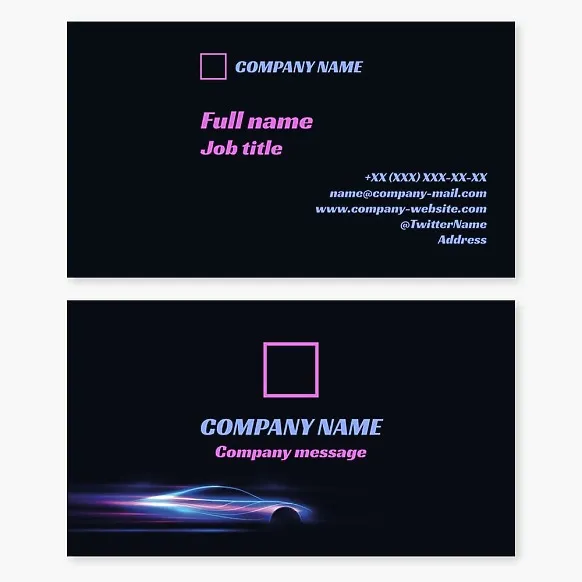 Business card template Cars