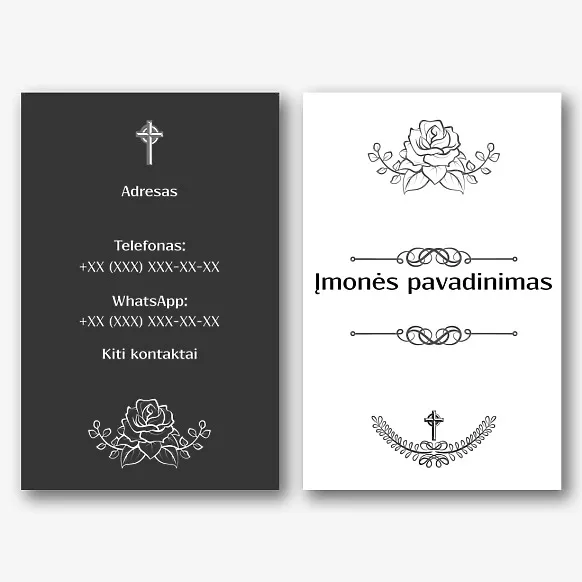 Laidojimo paslaugos Vizitinės kortelės Šablonas