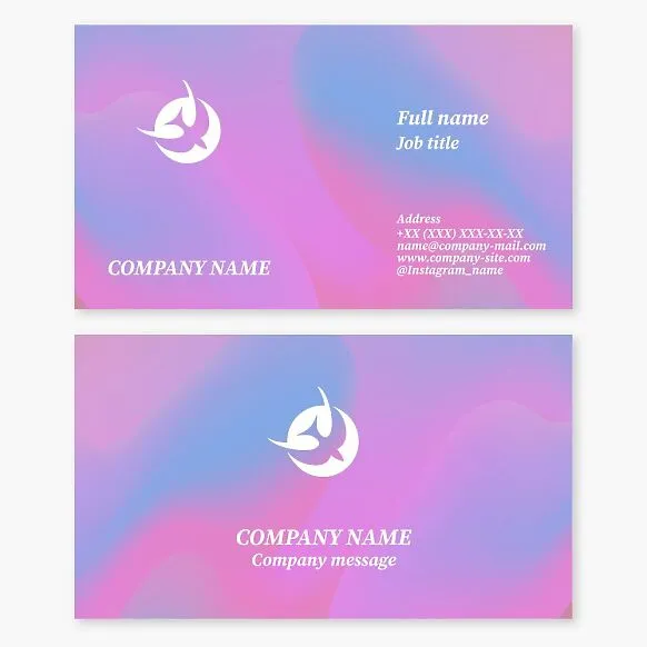 Business card template. Flying bird. Freedom, speed, innovation, hope. Airline. Brand.