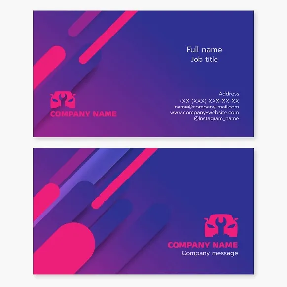 Business card template. Auto repair.