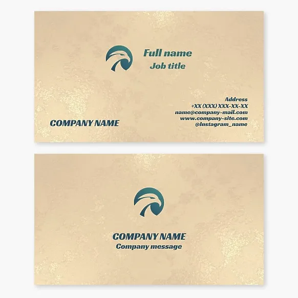 Business card template. Abstract. Bird of prey. Eagle, falcon, hawk. Security agency.