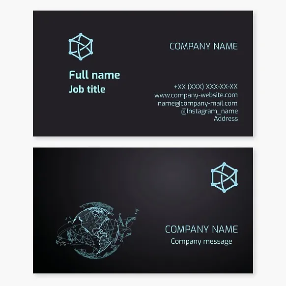 Business card template Trade relations, innovations, international connection, Networking for life and business