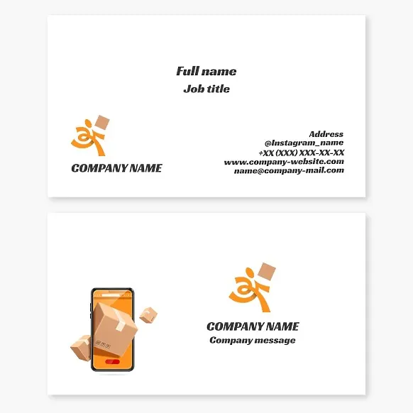 Business card template. Online design for delivery of small cargo and documents. Delivery service.