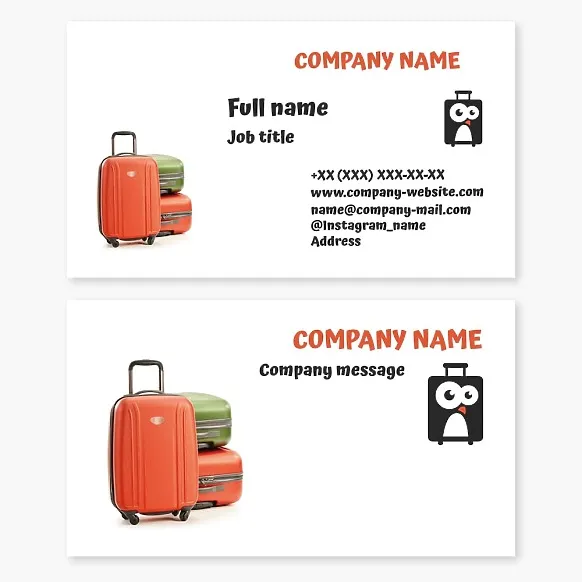 Business Card Template Suitcases and Bags