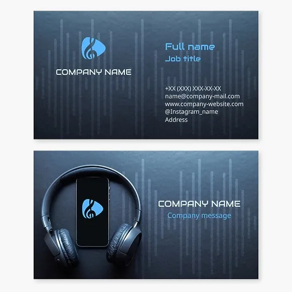 Business card template Music, recording studio