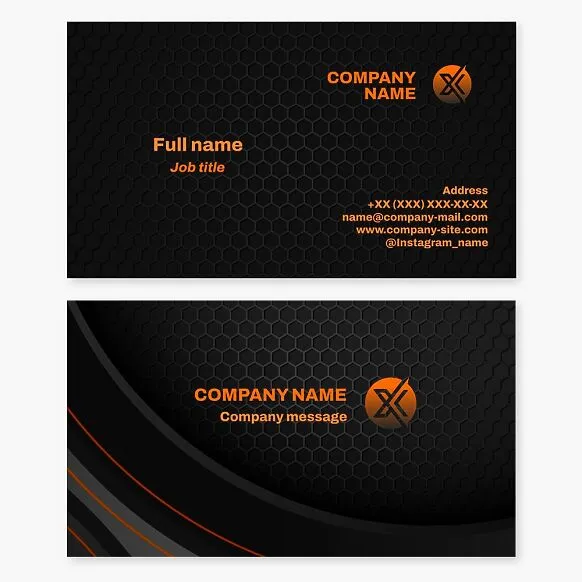 Business card template. Abstract. Circle, letter X, sports team. Sports uniform sewing.