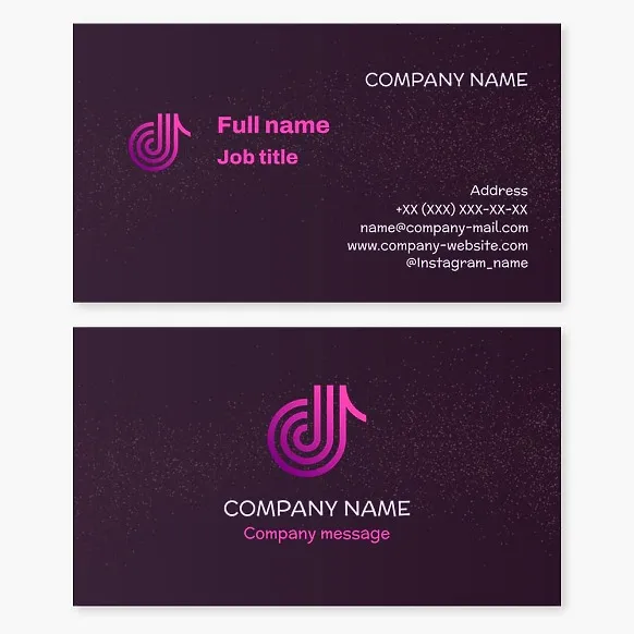 Music business cards template