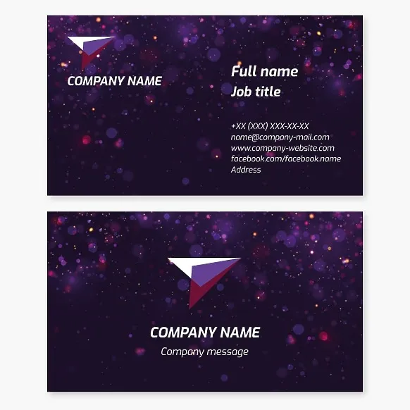 Business card template Cursor, space rocket, flight